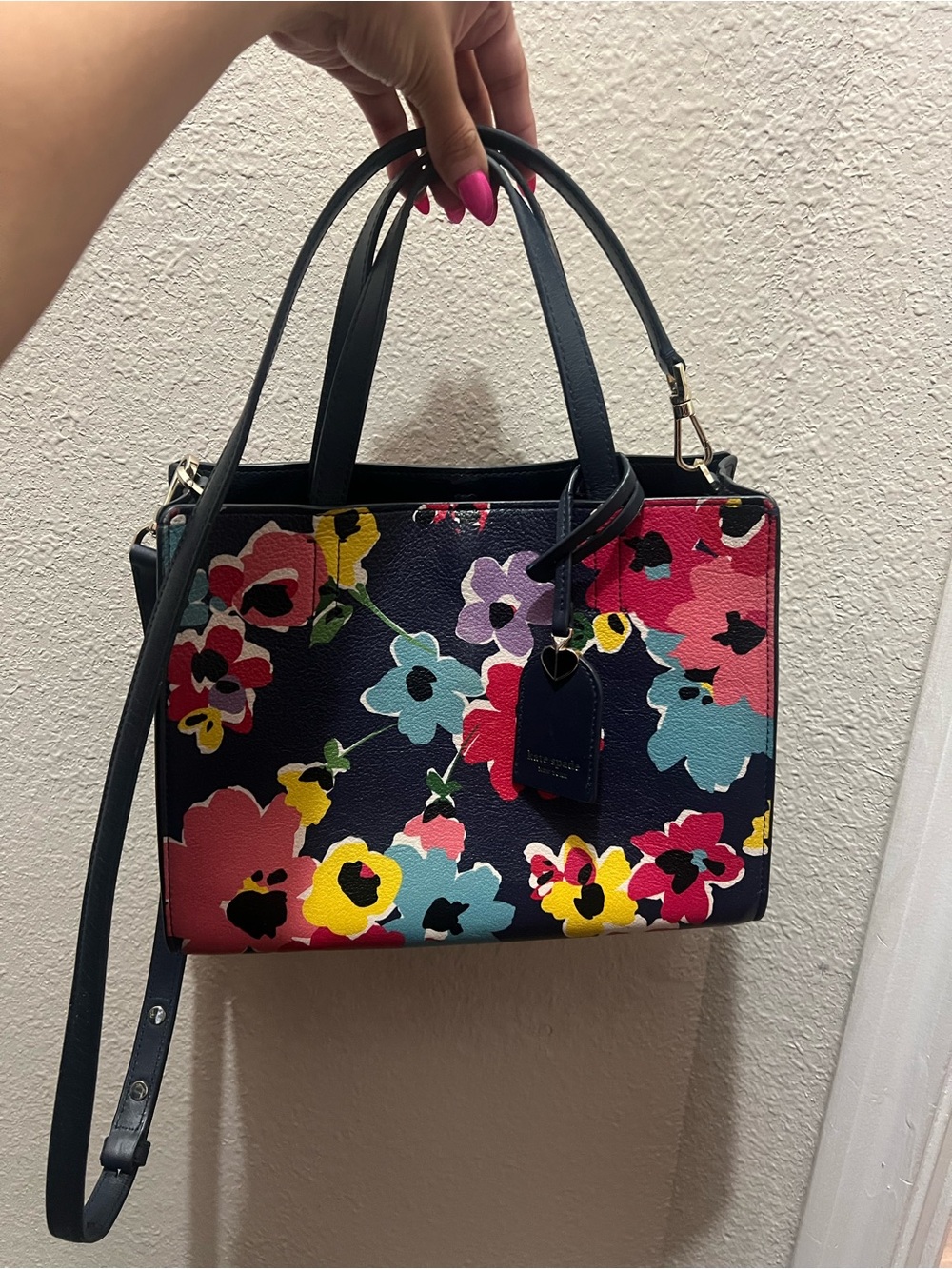 kate spade Navy Floral Tote with Multicolor Blooms